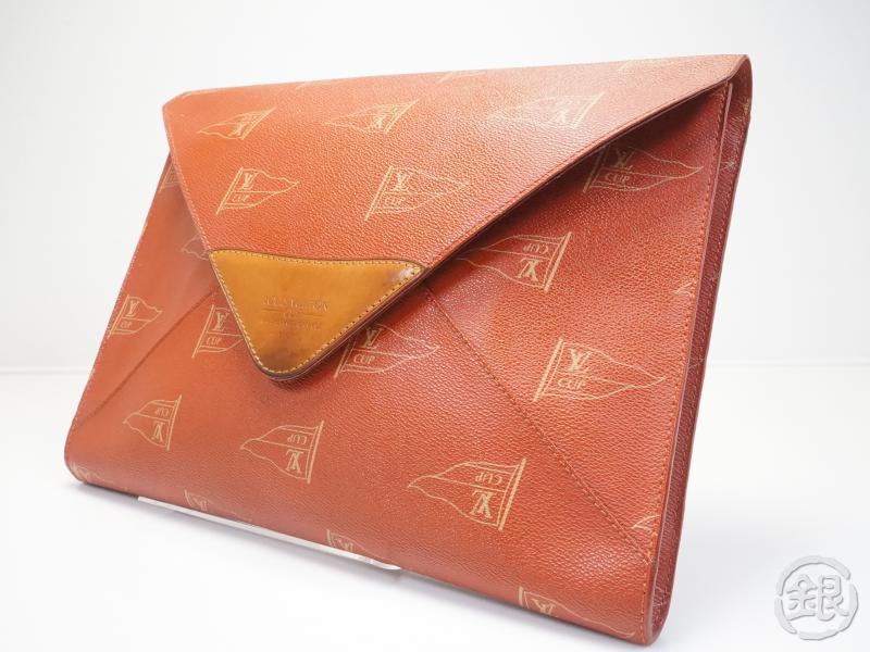 AUTHENTIC PRE-OWNED LOUIS VUITTON AMERICA’S CUP 95 RED ENVELOPE CLUTCH BAG FOLDER BRIEFCASE ...